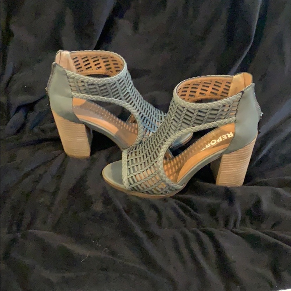 Report Beecher block heel sandal.